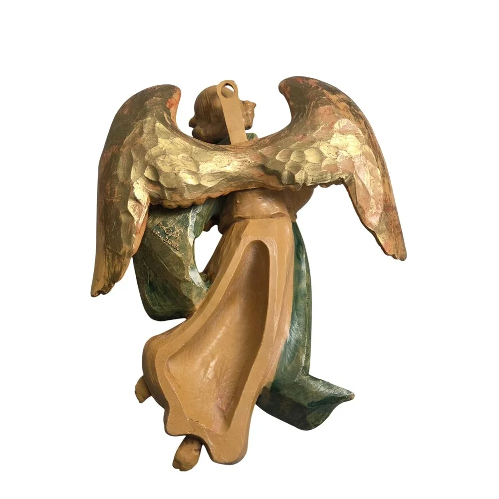 Vintage Fontanini Depose Italy Angel Wall Plaque Playing Lute Mandolin 367 8.5